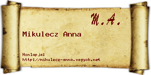 Mikulecz Anna névjegykártya