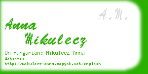 anna mikulecz business card